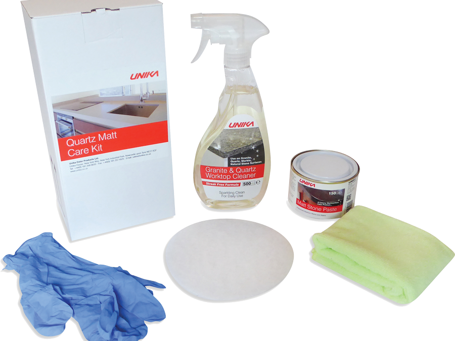 Kit per la cura del piano di lavoro in quarzo opaco